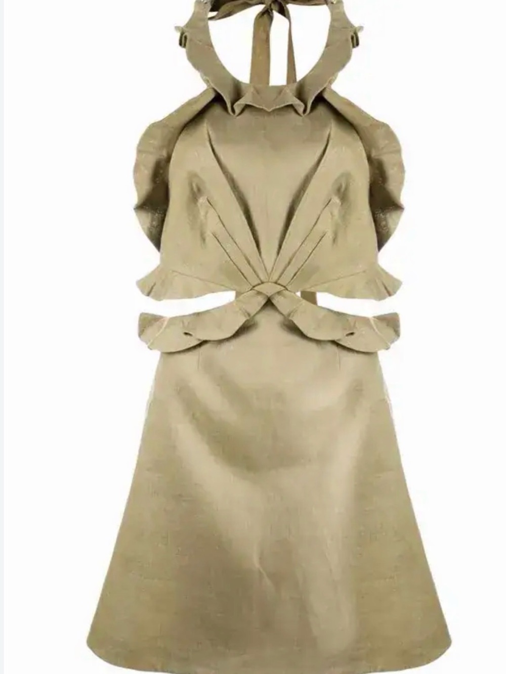 Zimmermann Olive Green Ruffled Midi Dress - Size 1